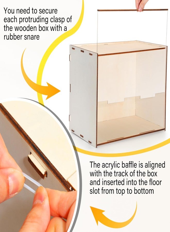 Memorywuu Wooden Diorama Box Large Display Case 14" x 8.7" x 10.6'' Wood Display Case Deep Shadow Box Frame with Transparent Lid for Collectibles Miniatures Dollhouse Figures - Image 3